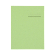 9x7" Exercise Book 64 Page, 8mm Ruled / Plain Alternate, Light Green - Pack of 100
